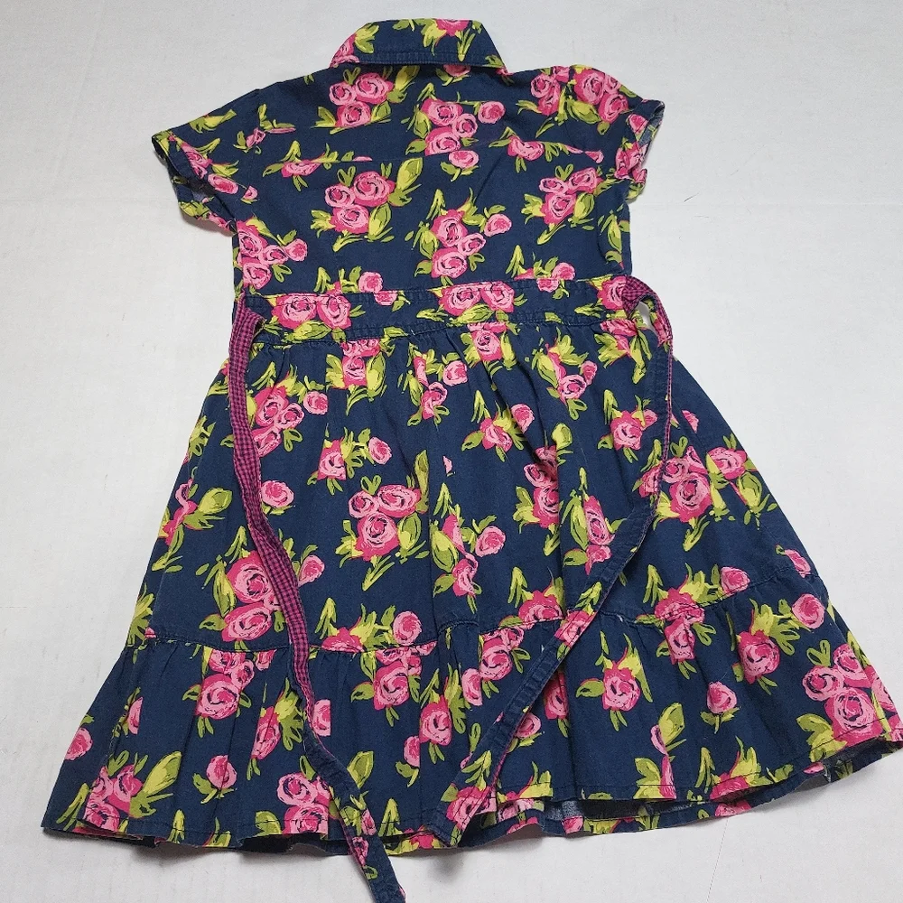 Cherokee Pink and Blue Floral Ruffle Dress Size XS - Picture 5 of 11